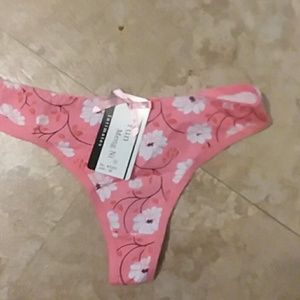 Pink floral thong